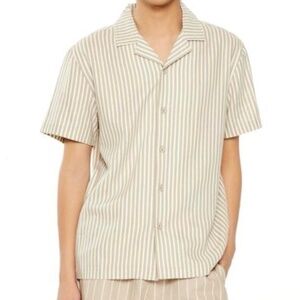 Linen-Blend Striped Shirt